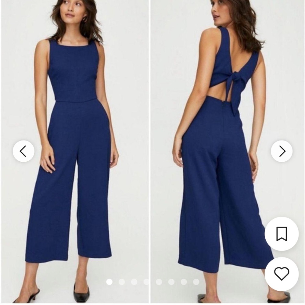 ARITZIA Wilfred Écoulement Jumpsuit Japanese Crepe Cut Out Back Tie Sleeve-less